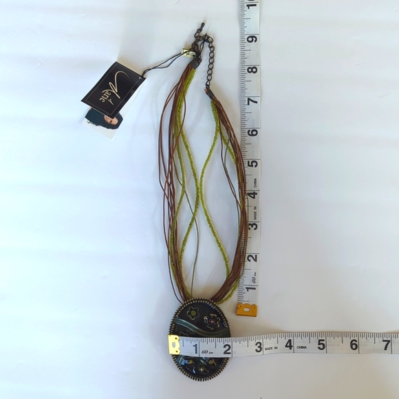 NWT Marie by Giftcraft Floral Stranded Necklace with Oval Pendant Butterfly - Picture 12 of 16